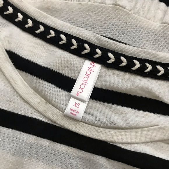 Xhilaration | B&W Striped Peplum Top - Picture 8 of 8